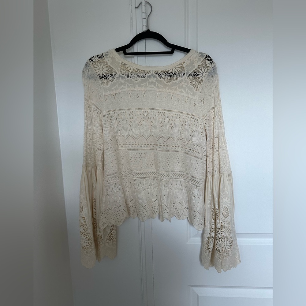 Free People crochet long sleeve
